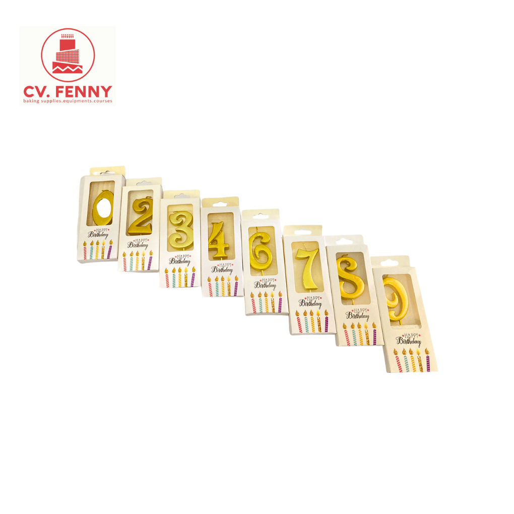 Lilin Angka Gold Klasik