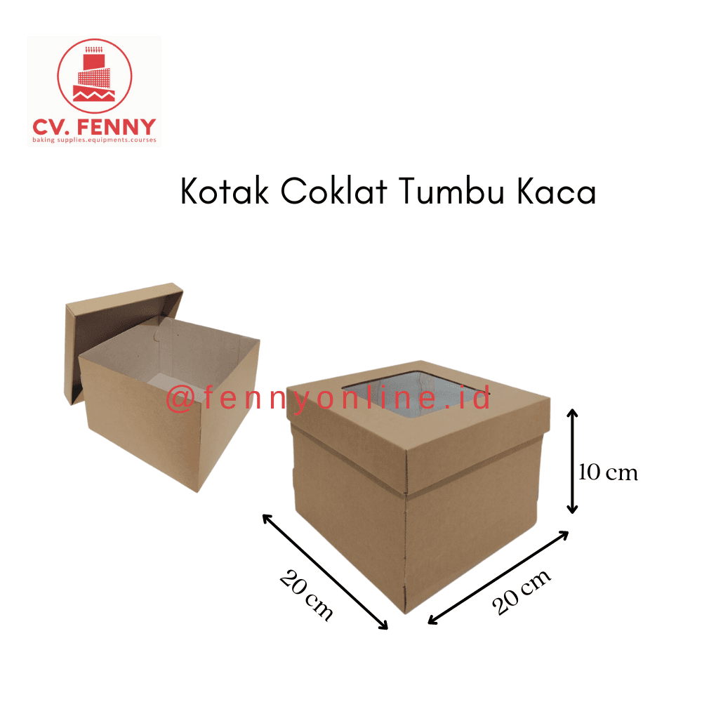 Kotak Coklat Tumbu Kaca Uk.P20xL20xT10
