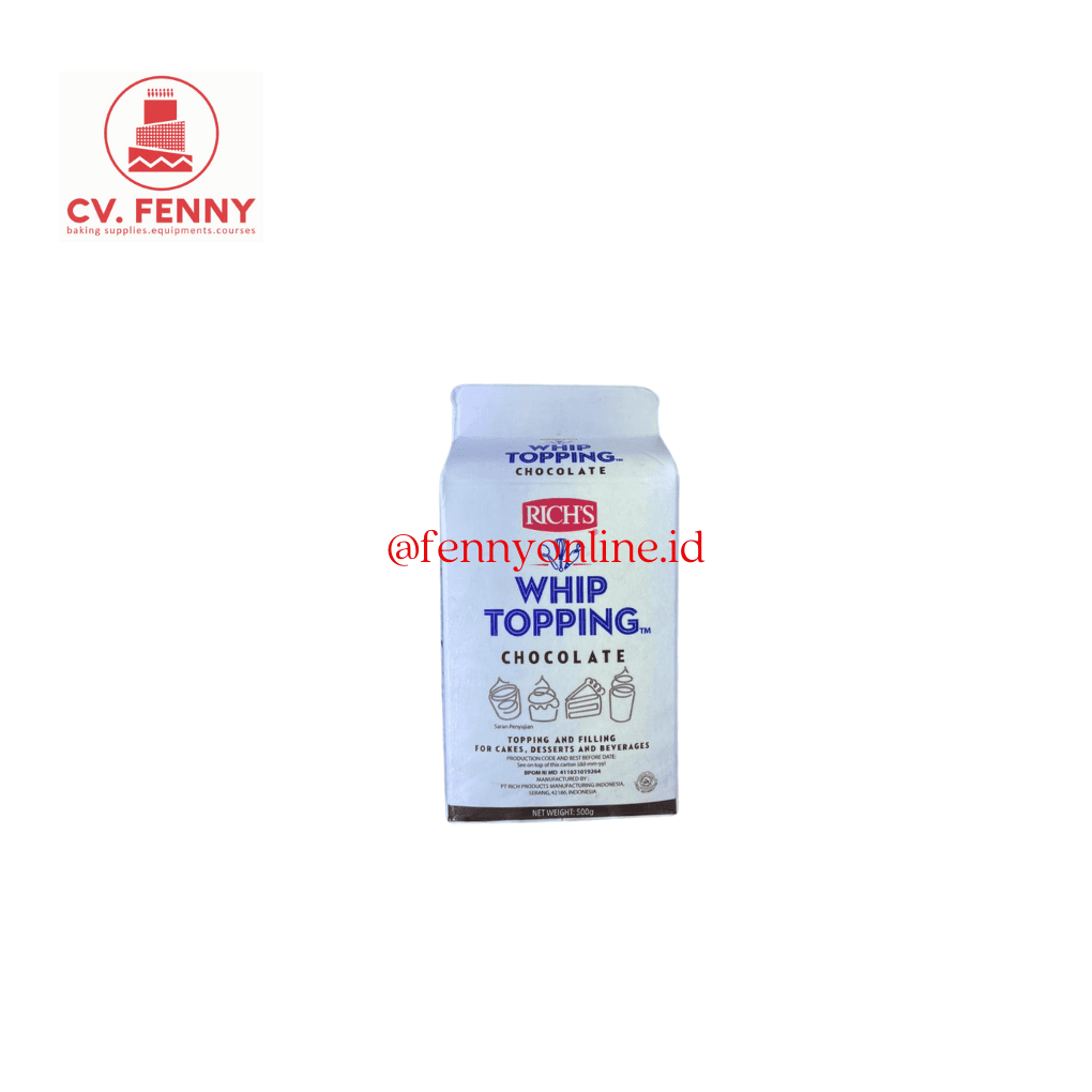 Rich Whip Cream Topping Coklat Nondairy 500Gr (24)