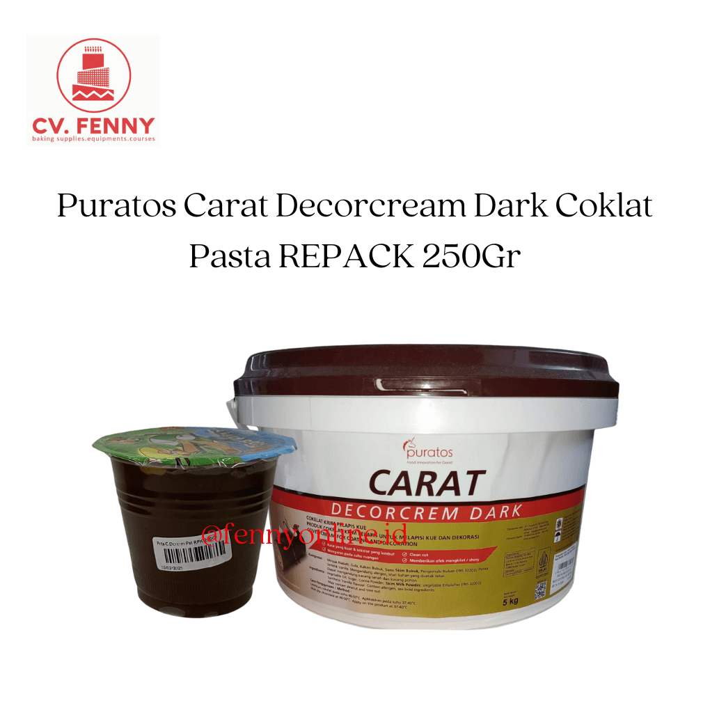 Puratos Carat Decorcream Dark Coklat Pasta REPACK 250Gr