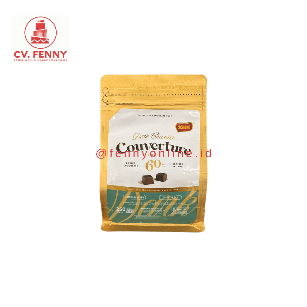 Schoko Dark Couverture 60% Coklat Cube 250Gr (30)