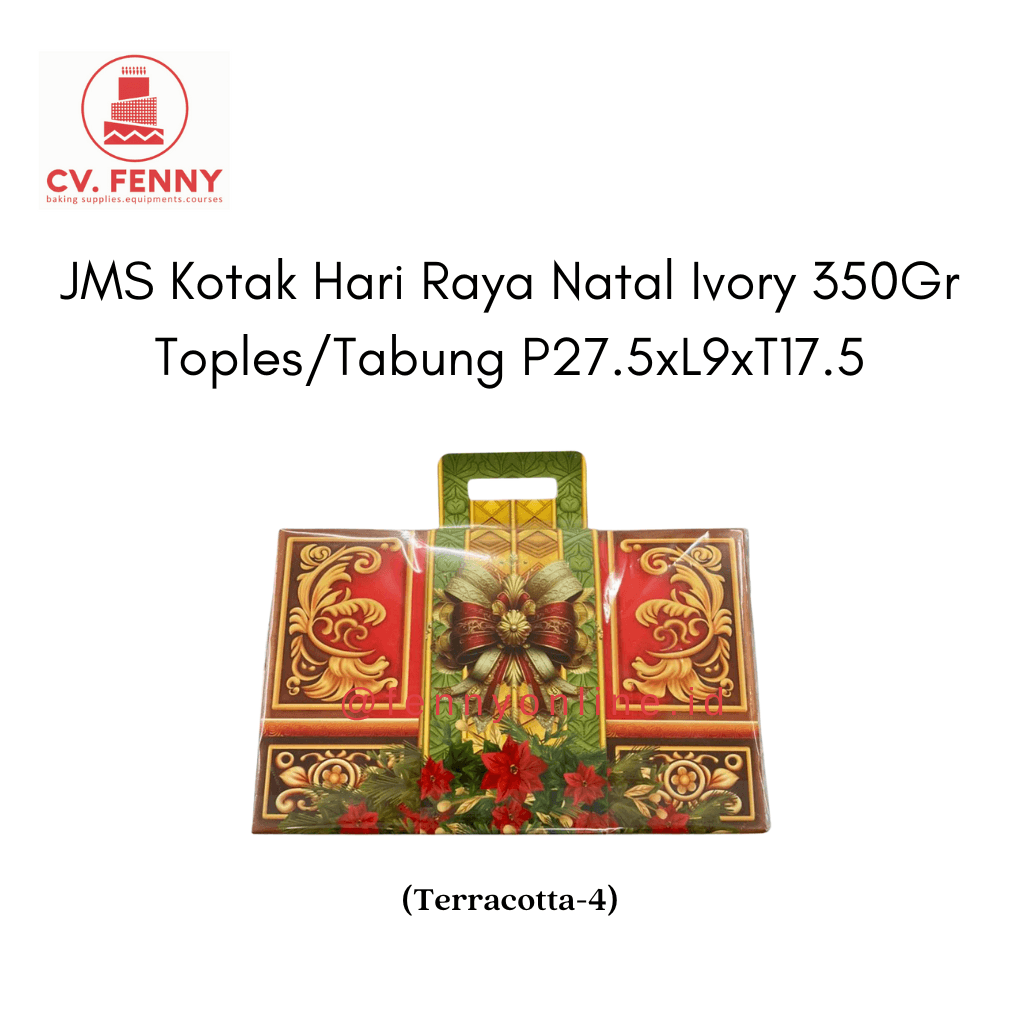 JMS Kotak Hari Raya Natal Ivory 350Gr Toples/Tabung UK.P27.5xL9xT17.5 (Terracotta-4)