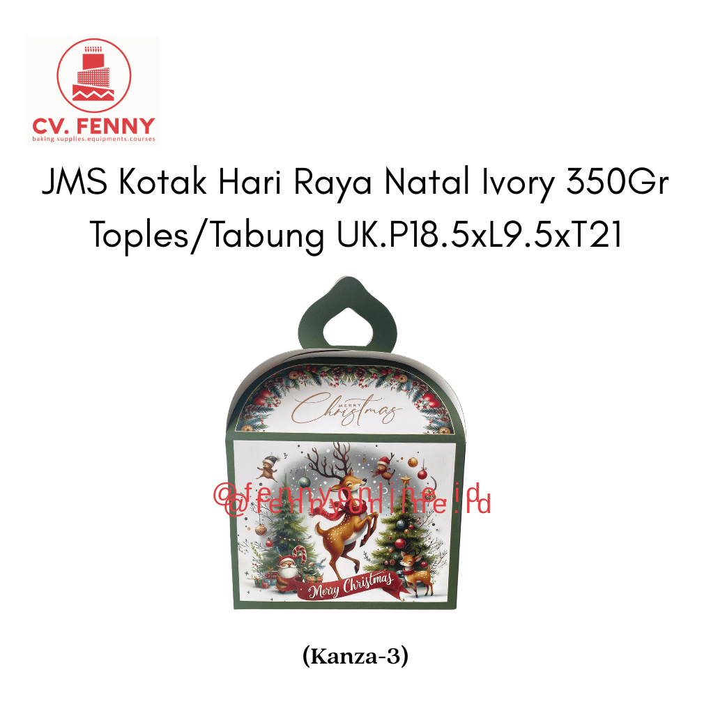 JMS Kotak Hari Raya Natal Ivory 350Gr Toples/Tabung UK.P18.5xL9.5xT21 (Kanza-3)