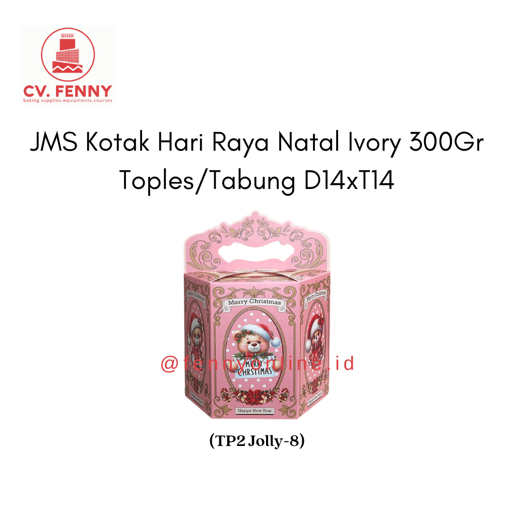 JMS Kotak Hari Raya Natal Ivory 300Gr Toples/Tabung D14xT14 (TP2 Jolly-8)